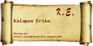 Kalapos Erika névjegykártya